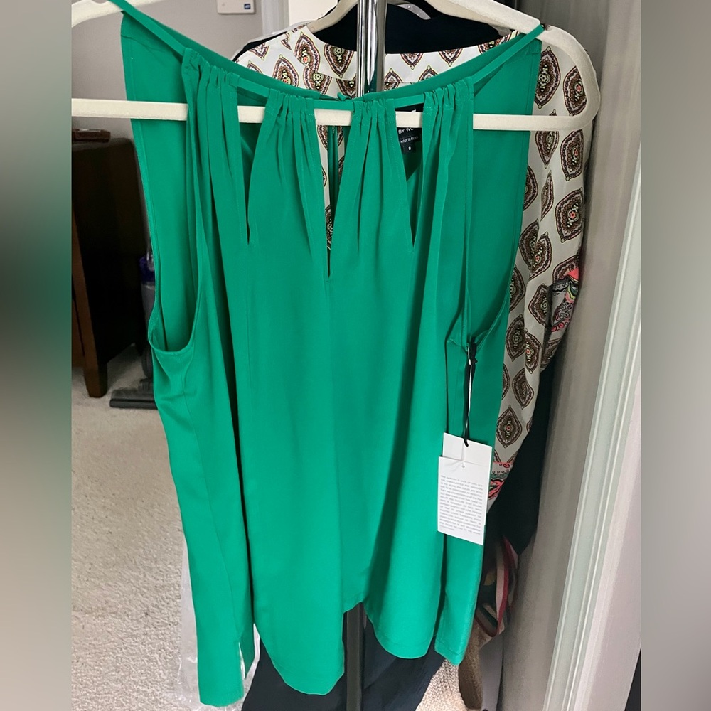 W By Worth  green tank blouse size 8